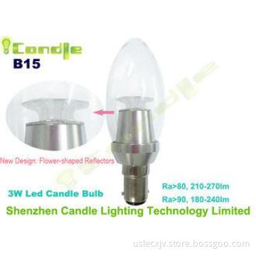 3 Watt Dimmable Led Candle Bulb SMD 2835 2700k Epistar Base